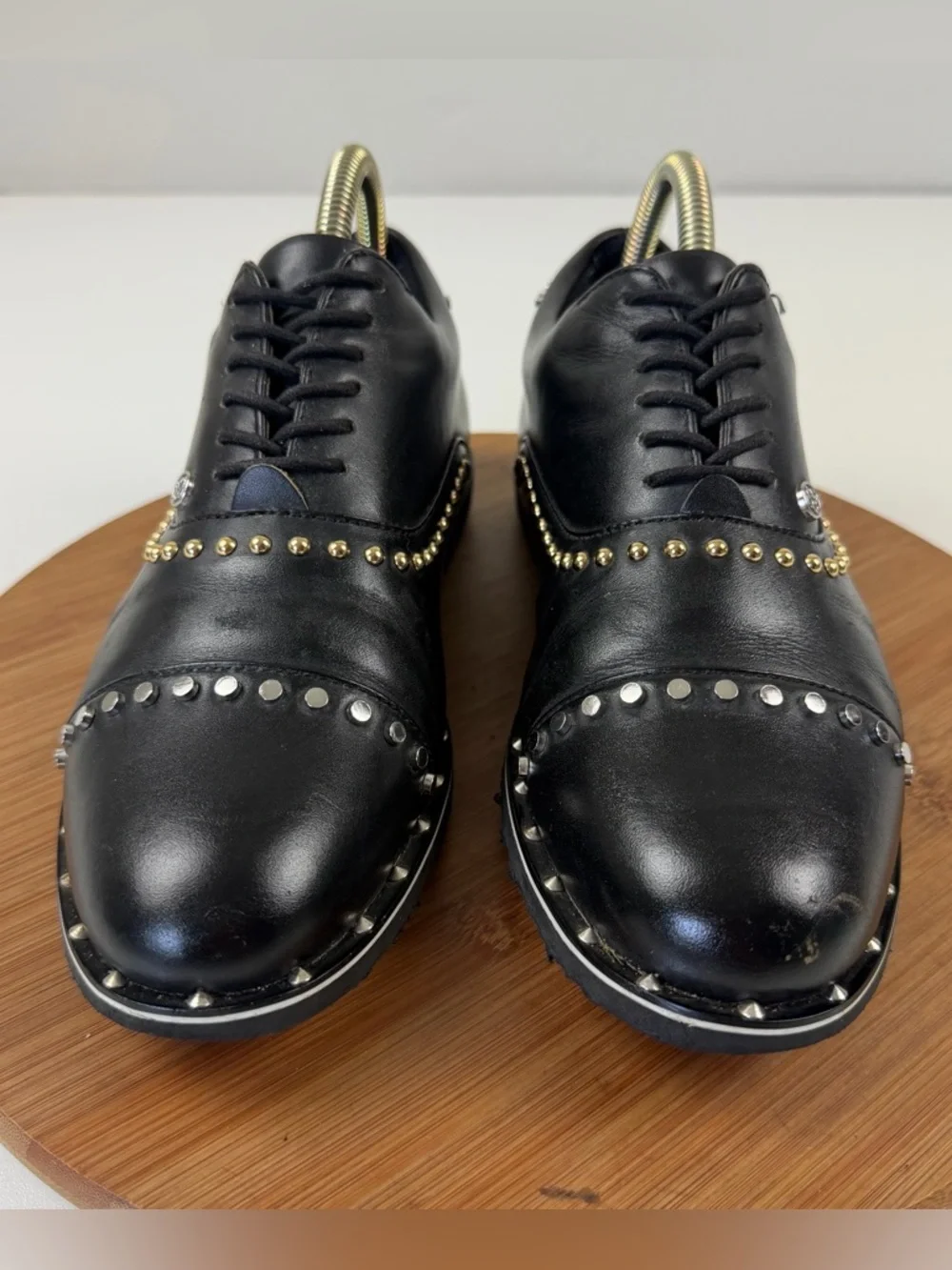 G/FORE Studded Bling Black Leather Golf Shoes - Picture 2 of 9